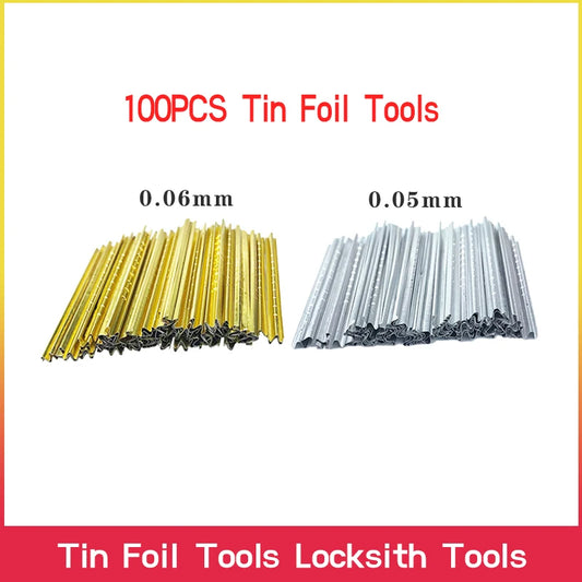 100PCS/Box 0.05MM/0.06MM Tin Foil Tools Locksmith Tools Gold And Silver Tin Foil Key Consumables General-Purpose